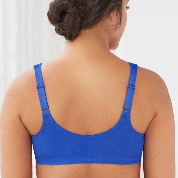 Set of 3! 42B Glamorise WONDERWIRE Bra (FRONT-CLOSE) STRETCH-LACE BLUE NEW - Picture 4 of 9